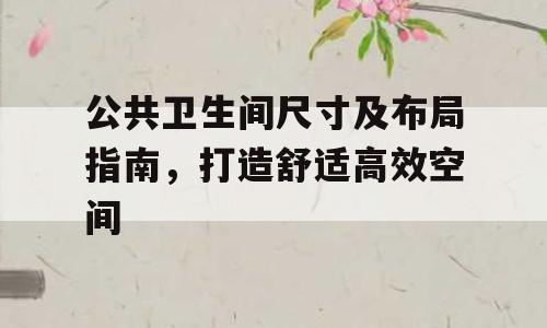 公共卫生间尺寸及布局指南，打造舒适高效空间