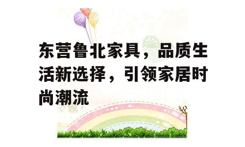 东营鲁北家具，品质生活新选择，引领家居时尚潮流