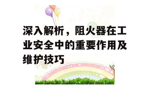 深入解析，阻火器在工业安全中的重要作用及维护技巧
