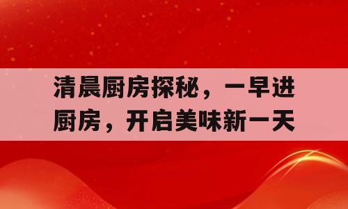 清晨厨房探秘，一早进厨房，开启美味新一天