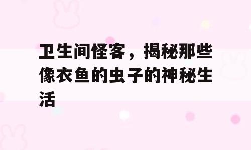 卫生间怪客，揭秘那些像衣鱼的虫子的神秘生活