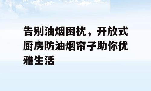 告别油烟困扰，开放式厨房防油烟帘子助你优雅生活