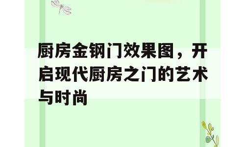 厨房金钢门效果图，开启现代厨房之门的艺术与时尚