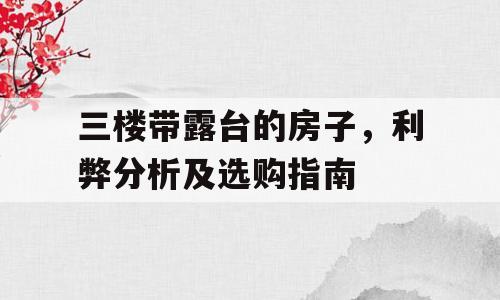 三楼带露台的房子，利弊分析及选购指南