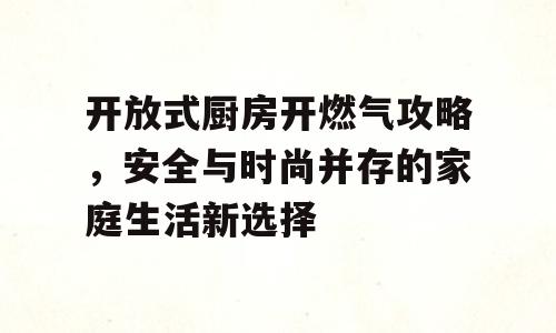 开放式厨房开燃气攻略，安全与时尚并存的家庭生活新选择