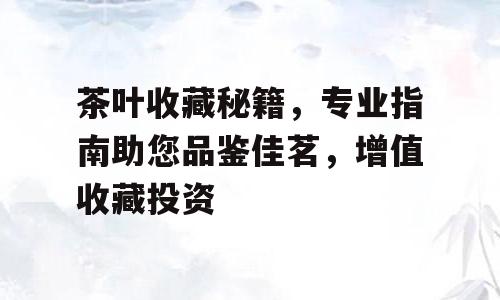 茶叶收藏秘籍，专业指南助您品鉴佳茗，增值收藏投资