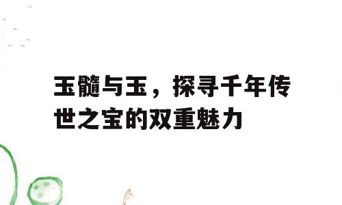 玉髓与玉，探寻千年传世之宝的双重魅力