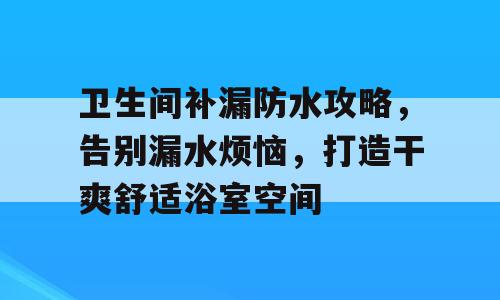 卫生间补漏防水攻略，告别漏水烦恼，打造干爽舒适浴室空间