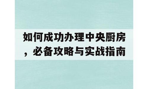 如何成功办理中央厨房，必备攻略与实战指南