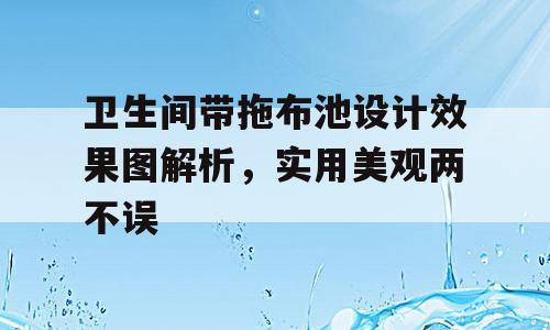 卫生间带拖布池设计效果图解析，实用美观两不误