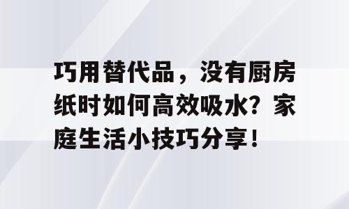 巧用替代品，没有厨房纸时如何高效吸水？家庭生活小技巧分享！
