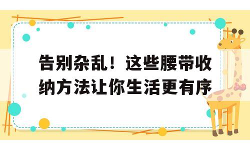 告别杂乱！这些腰带收纳方法让你生活更有序