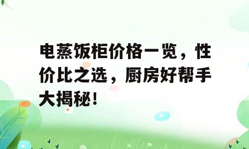 电蒸饭柜价格一览，性价比之选，厨房好帮手大揭秘！