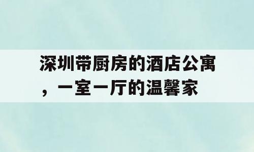 深圳带厨房的酒店公寓，一室一厅的温馨家