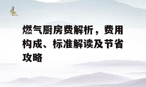 燃气厨房费解析，费用构成、标准解读及节省攻略