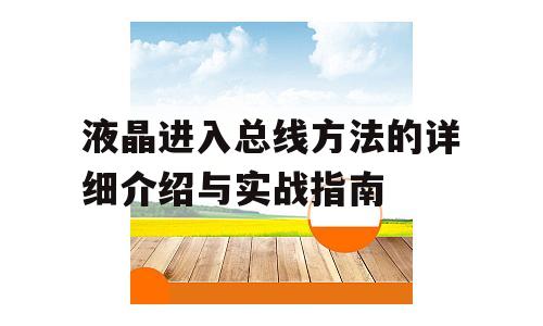 液晶进入总线方法的详细介绍与实战指南