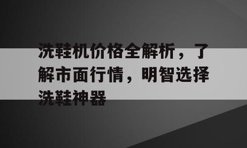洗鞋机价格全解析，了解市面行情，明智选择洗鞋神器