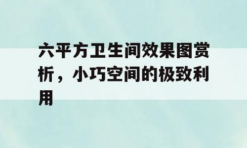 六平方卫生间效果图赏析，小巧空间的极致利用