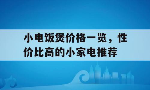 小电饭煲价格一览，性价比高的小家电推荐