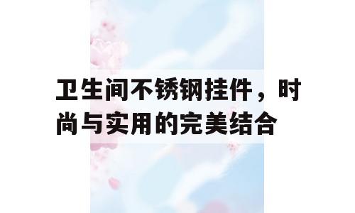 卫生间不锈钢挂件，时尚与实用的完美结合