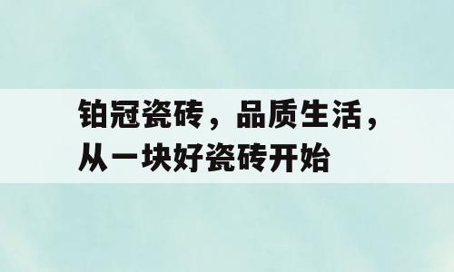 铂冠瓷砖，品质生活，从一块好瓷砖开始
