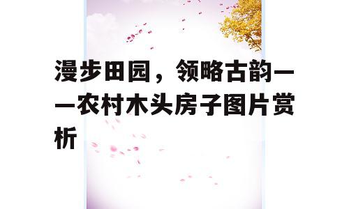 漫步田园，领略古韵——农村木头房子图片赏析