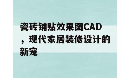 瓷砖铺贴效果图CAD，现代家居装修设计的新宠