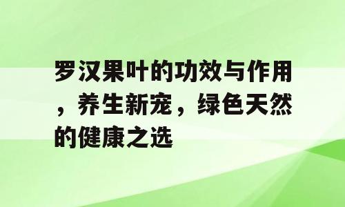 罗汉果叶的功效与作用，养生新宠，绿色天然的健康之选