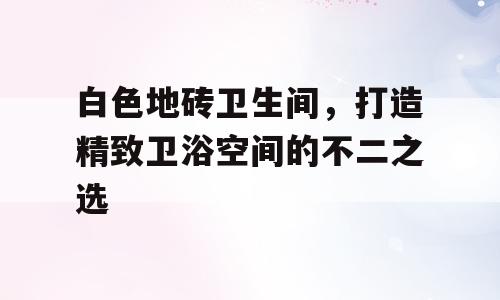 白色地砖卫生间，打造精致卫浴空间的不二之选