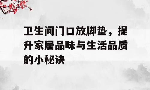 卫生间门口放脚垫，提升家居品味与生活品质的小秘诀