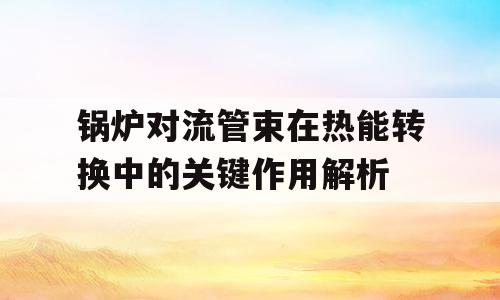 锅炉对流管束在热能转换中的关键作用解析