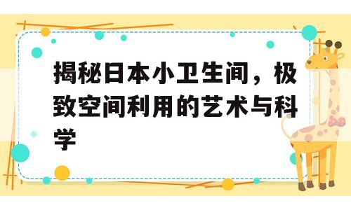 揭秘日本小卫生间，极致空间利用的艺术与科学