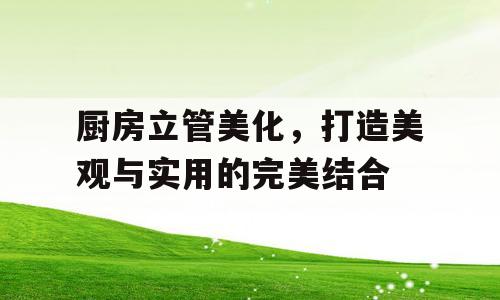 厨房立管美化，打造美观与实用的完美结合