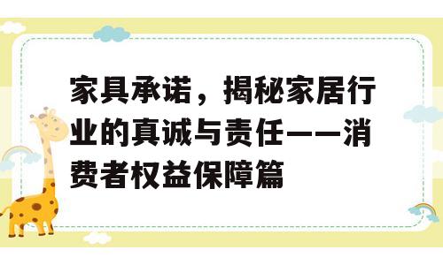 家具承诺，揭秘家居行业的真诚与责任——消费者权益保障篇