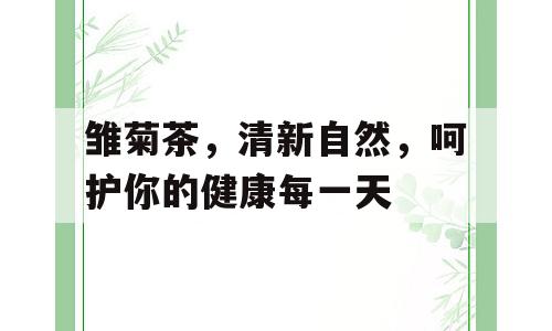雏菊茶，清新自然，呵护你的健康每一天