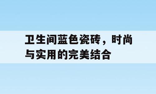 卫生间蓝色瓷砖，时尚与实用的完美结合