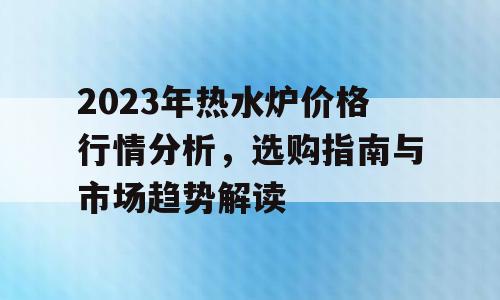 2023年热水炉价格行情分析，选购指南与市场趋势解读