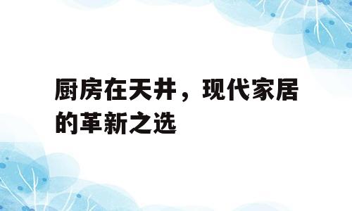 厨房在天井，现代家居的革新之选