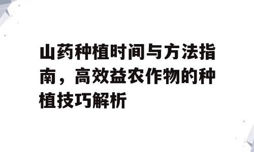 山药种植时间与方法指南，高效益农作物的种植技巧解析