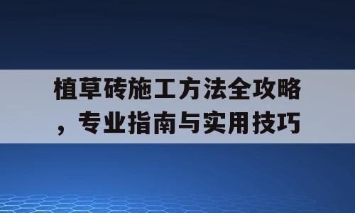 植草砖施工方法全攻略，专业指南与实用技巧