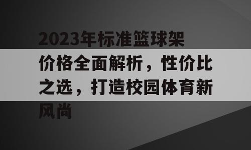 2023年标准篮球架价格全面解析，性价比之选，打造校园体育新风尚