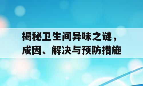 揭秘卫生间异味之谜，成因、解决与预防措施