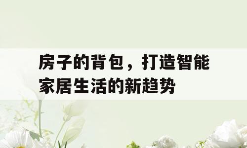 房子的背包，打造智能家居生活的新趋势