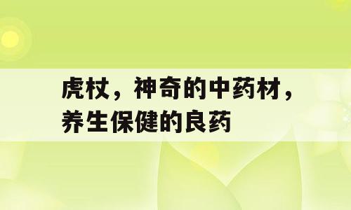 虎杖，神奇的中药材，养生保健的良药