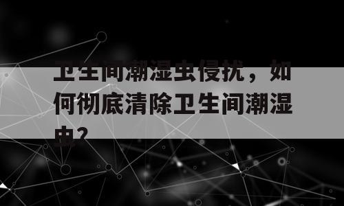 卫生间潮湿虫侵扰，如何彻底清除卫生间潮湿虫？