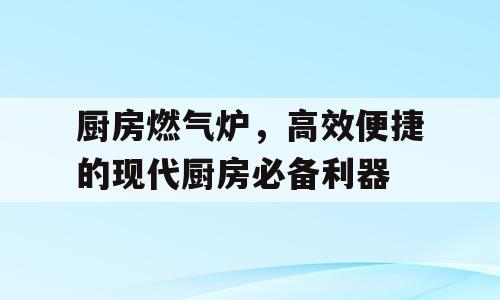 厨房燃气炉，高效便捷的现代厨房必备利器