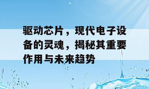 驱动芯片，现代电子设备的灵魂，揭秘其重要作用与未来趋势