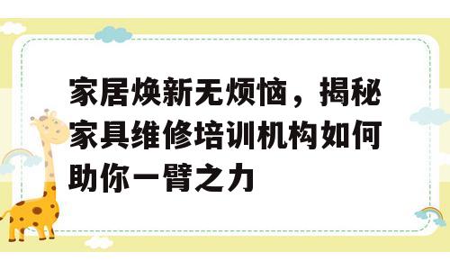 家居焕新无烦恼，揭秘家具维修培训机构如何助你一臂之力