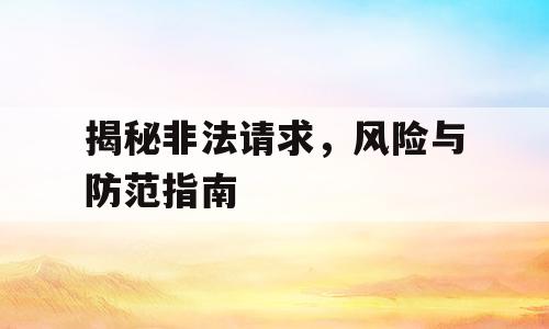 揭秘非法请求，风险与防范指南