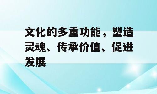 文化的多重功能，塑造灵魂、传承价值、促进发展
